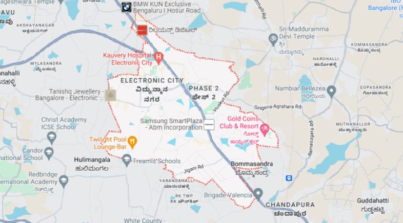 Shriram Electronic City Location Map